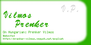 vilmos prenker business card